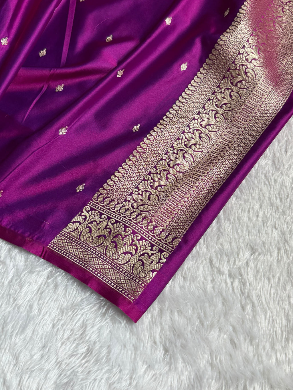 Banarasi Mashru Satin Silk Saree Tanchoi Pattern Cross Magenta Shades MSK36
