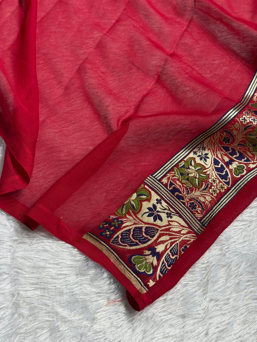 Banarasi Pure Chiffon Georgette Silk Saree with Minakari Work Pattern in Maroon Shades PCG01