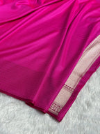 Banarasi Satin Katan Silk Saree Brocade Pattern in Rani Shades SK10