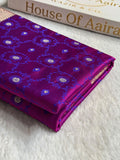 Banarasi Mashru Satin Silk Saree Tanchoi Pattern Cross Magenta Shades MSK36
