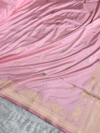 Banarasi Pure Katan Silk Saree Handwoven Kaduwa Boota Pattern in Blush Pink Shades PKH06