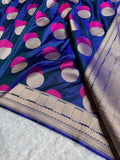Banarasi Pure Katan Silk Saree with Minakari Ball Boota Pattern in Cross Purple Shades PKM08