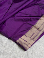 Banarasi Pure Katan Silk Saree with Minakari Boota Pattern in Purple Shades Shades PKM06