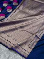 Banarasi Pure Katan Silk Saree with Minakari Ball Boota Pattern in Cross Purple Shades PKM08