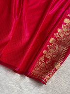 Banarasi Satin Silk Saree Booti Pattern in Cross Rani Shades SS10