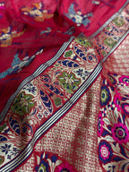 Banarasi Pure Chiffon Georgette Silk Saree with Minakari Work Pattern in Maroon Shades PCG01