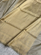 Banarasi Pure Katan Silk Saree Handwoven Kaduwa Boota Pattern with Minakari work in Beige Shades PKH03